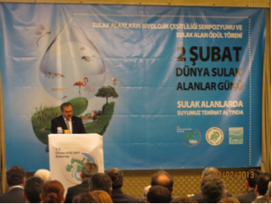 The Turkish Minister Mr. Prof. Veysel EROĞLU during the WWD2013 celebration in Istanbul