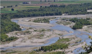 (Français) Zone humide alluviale, la Durance (France). Crédit photo pernmith
